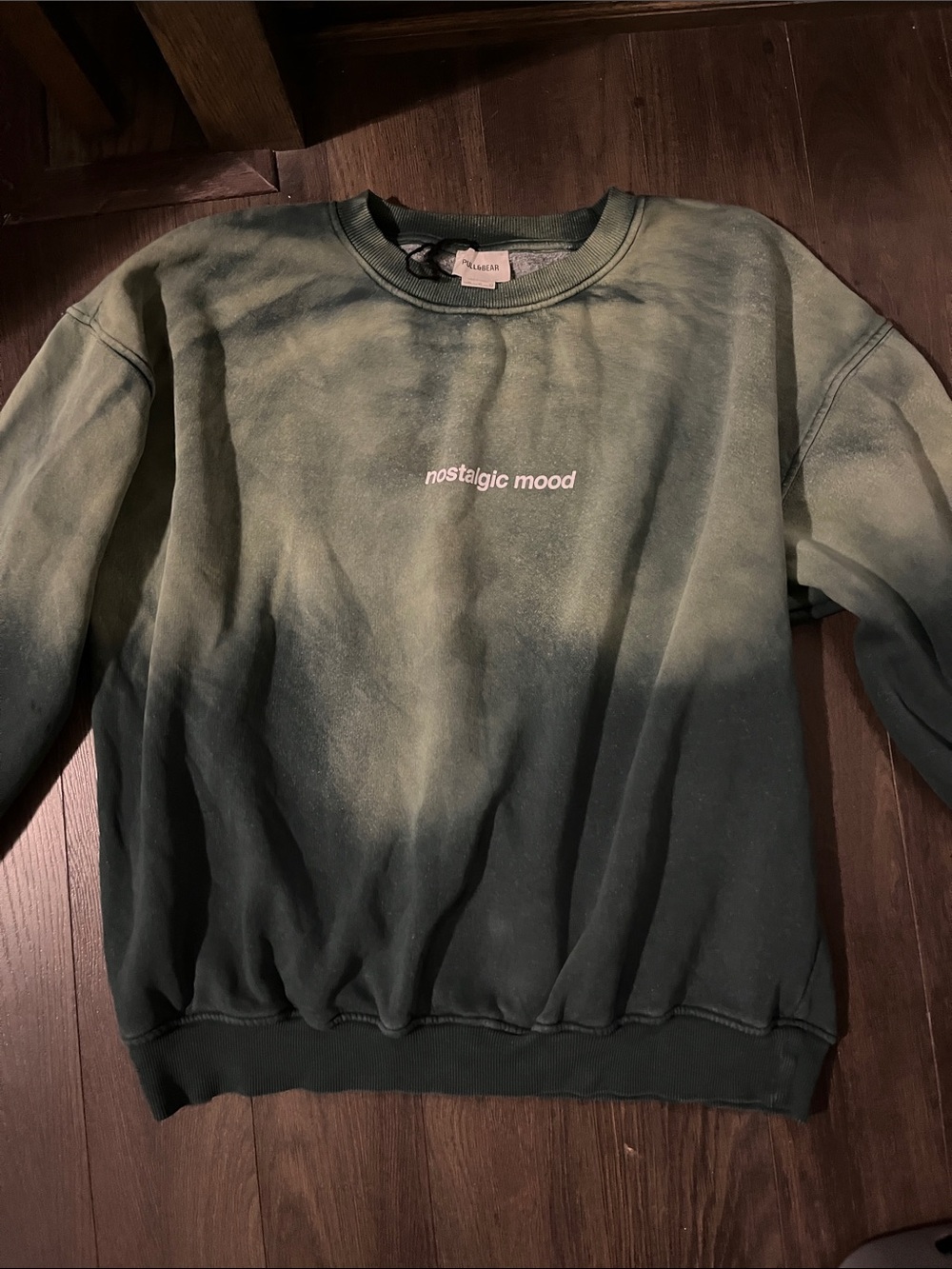 Nostalgic Mood Green Tie-Dye Crewneck Sweatshirt -m